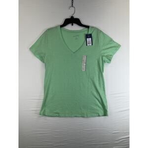 Universal Thread Goods Shirt Womens 2XL Mellow Green V-Neck Cotton Short Sleeve